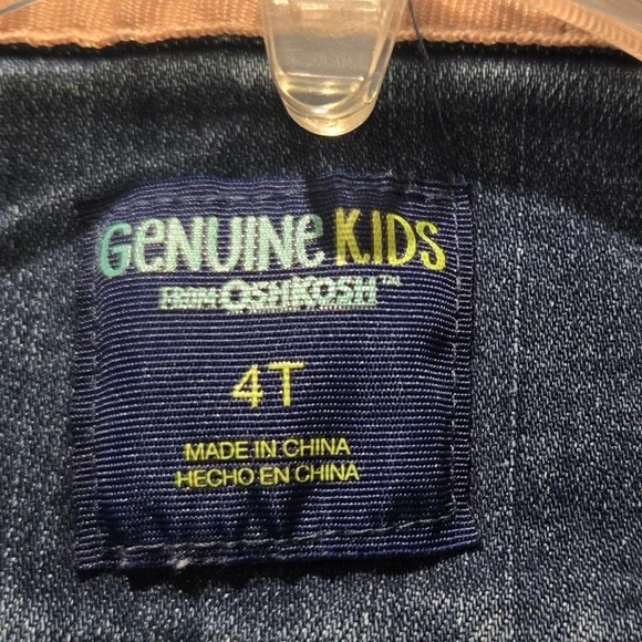 Oshkosh Girls Toddler Blue Jean Jacket 4T Snaps Cotton Long Sleeves Excellent - Picture 4 of 4